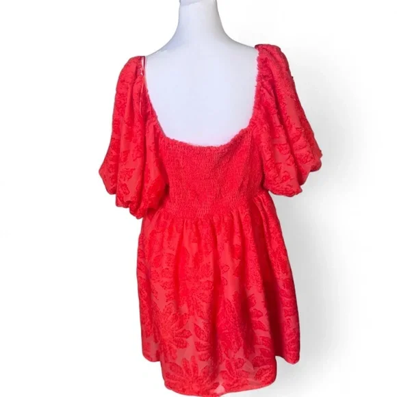 Future Collective red lace babydoll dress with tie back detail. Size: XXL - Picture 5 of 8